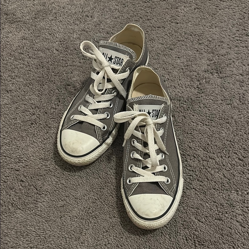 Converse All Stars Gray and White Sneakers Classic Canvas Design